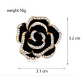 Gold Tone Camellia Crystal Metal Brooch Pin for Jackets and Lapels view 3