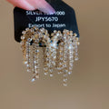 Gold And Silver Crystal Arc Fringe Stud Earrings Jewelry Accessory view 6
