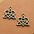 Vintage Celtic Knot Heart Openwork Pendant 24x22mm