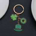 Two Green Clover and Hat Theme Keychains with Metal Hardware view 4