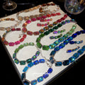 Faceted Rectangle Stone Necklace Bracelet Earring Sets view 3