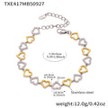 Crystal Heart Necklace and Bracelet in Three Metal Finishes view 9