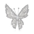 Layered Crystal Butterfly Brooch In Silver Or Gold Tone view 2