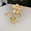 Mixed Floral And Leaf Open Arm Cuffs In Gold Tone Or Silver Tone view 7