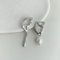 Assorted Silver Multi-Style Zircon Metal Earrings 9 Variants view 6