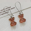 Translucent Gummy Bear Long Hook Earrings in Six Colors view 4