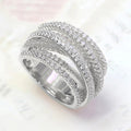 Layered Crisscross Pave Band Ring In Three Metal Tones view 5