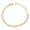 Double Layer Snake Bead Chain Bracelet Lobster Clasp Metal view 5