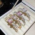 Butterfly Crystal Open Bangles Silver Gold Four Colors view 2