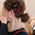 Velvet Irregular Geometric Duckbill Hair Clips 2 Colors view 4