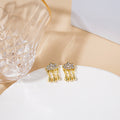 Gold Rhinestone Cloud Stud Earrings Crystal Metal Drops view 8