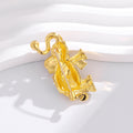 Flower Crystal Metal Brooch Pin 4.3 x 3 cm for Jackets and Lapels view 4