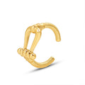 Gold And Steel Open Threaded Shackle Style Rings Size 7 view 5