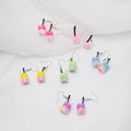 Mini Bubble Tea Cup Dangle Earrings Six Color Drink Charms view 2