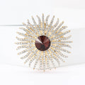 Radiating Crystal Sunburst Brooch in Blue or Purple view 2