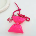 Padded Bow Charm Keychain with Silicone Beaded Loop view 9