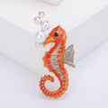 Enamel Seahorse Brooch With Pearl Bubbles in Three Colors view 2