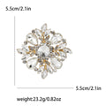 Round Petal Crystal Brooch in Detailed Metal and Crystal Design view 8