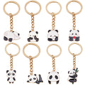 Cartoon Panda Enamel Chain Keychains in 8 Playful Poses view 1