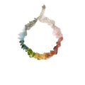 Rainbow Multicolor Stone Chip Bracelet Silver Clasp Chain view 5