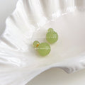 Pastel Frosted Double Ball Gold Post Stud Earrings view 4