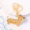 Rhinestone Dachshund Dog Keychain Gold Clasp Five Colors view 4