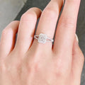 Silver Tone Rectangular Crystal Halo Split Shank Ring view 3