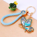 Jeweled Enamel Butterfly Keychains With Optional Braided Wrist Straps view 2