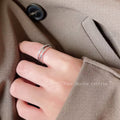 Silver Multi Band Twisted Open Adjustable Ring Band view 3