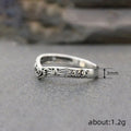 Engraved Openwork Chevron Ring In Antiqued Silver Tone view 4