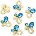 Three Leaf Crystal Metal Jewelry Charms, 20 Colorways view 6