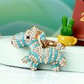 Jeweled Double Zebra Keychains in Five Colors with Braided Loops view 10