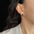 Black Crystal Pave Half Hoop Stud Earrings Dark Gunmetal view 2