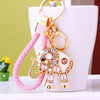 Pink-Braided-Loop Pink-Crystal-Elephant