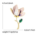 Purple Translucent Magnolia Brooch With Pearl-Like Center view 6