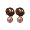 Flocked Heart And Pearl Drop Stud Earrings Matching Jewelry Pair view 5