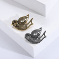 Antique Scrollwork Bird Brooch in Silver and Gold for Jackets and Scarves view 1