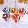 Upgraded Jeweled Round Fish Keychains in Five Pictured Colors view 4