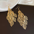 Openwork Leaf Cascade Hook Earrings in Three Finishes view 8