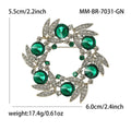 Leaf Wreath Crystal Brooch Pin in Purple or Green Decorative Jewelry view 7
