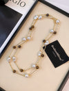 Brown White Beads