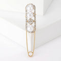 Oversized Safety Pin Brooch With Pearls and Crystals view 2