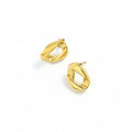 Gold Irregular Twisted Hollow Square Stud Earrings view 4
