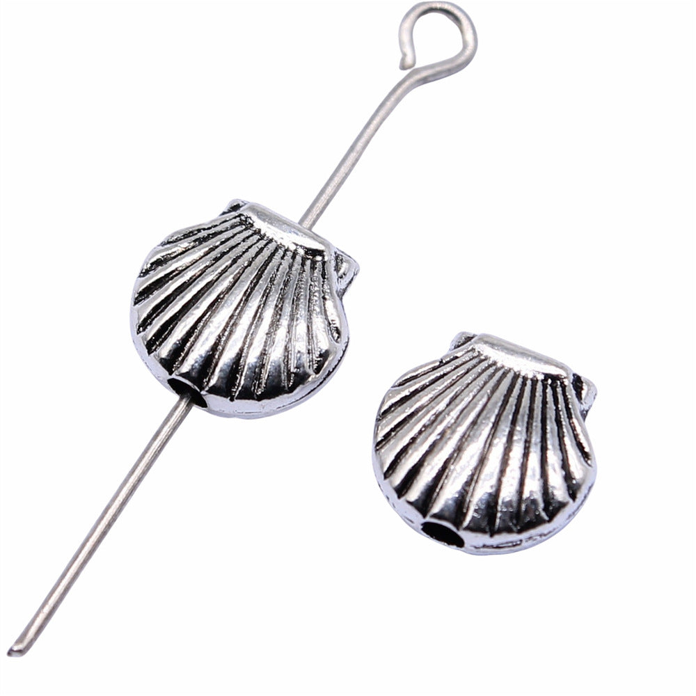 9x8mm 0.9g Antique Silver Zinc Alloy Shell Loose Metal Beads for DIY Ocean Jewelry Making