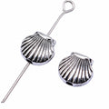 Scallop Shell Small-Hole Antique Silver Metal Bead view 3