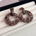 Eight Leopard Print Fuzzy Open C Hoop Statement Earrings view 7