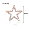 Five Point Star Openwork Crystal Two Designs Metal Brooch Pin view 2