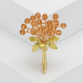 Colorful Berry Bouquet Brooch With Faceted Crystals And Polished Metal Details view 9