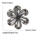 Open Petal Crystal Flower Brooch in Two Colorways Clothing Pin view 6