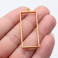 Tall Rectangle Open Frame Pendants in Four Metal Finishes view 7